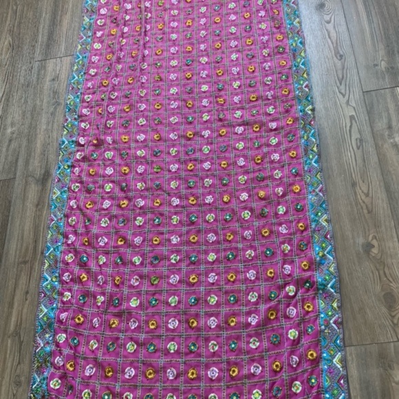 Floral Pink and Blue Women's scarf - Picture 1 of 7